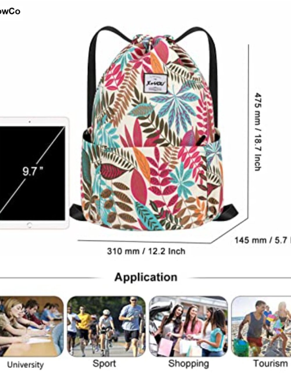XEYOU Drawstring Backpack Polyester Gym Sackpack Waterproof - Picture 2 of 6